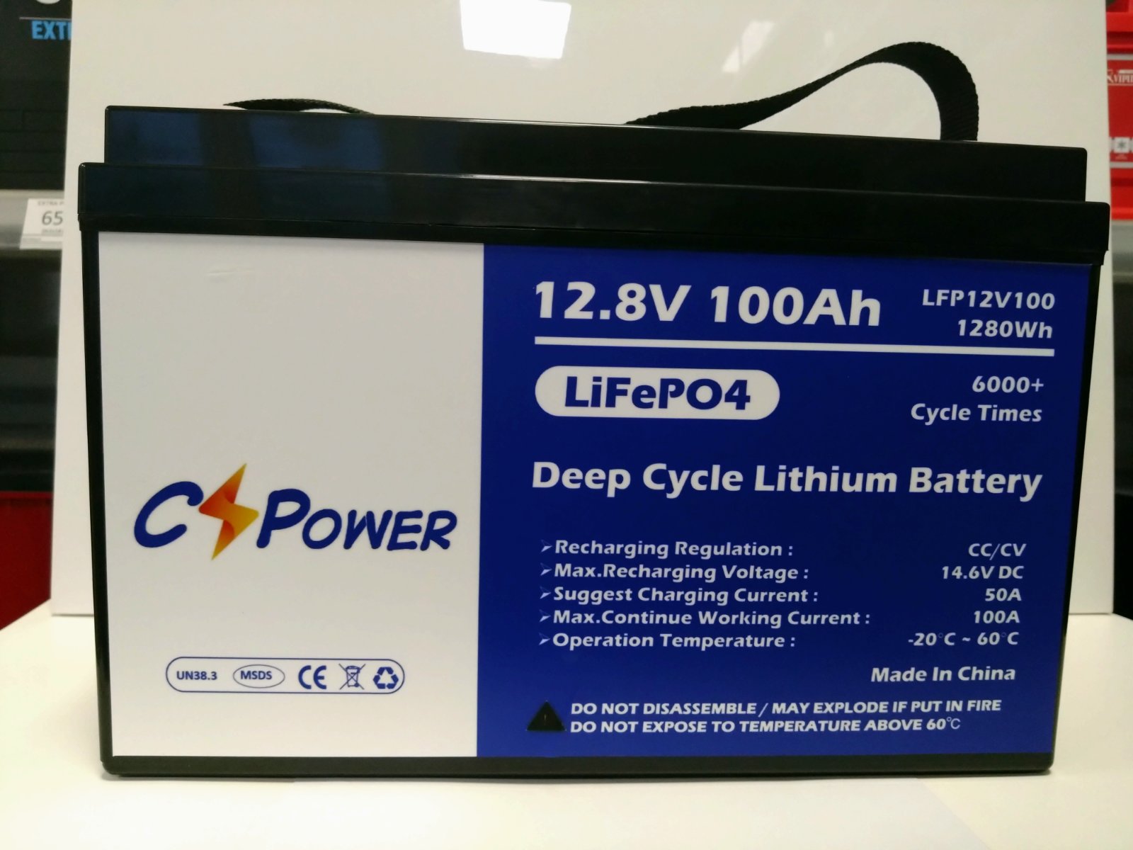 Акумуляторна батарея CS POWER LFP12V100 LiFePO4, 100Ah, 12V, 330x172x215мм, (LFP12V100)